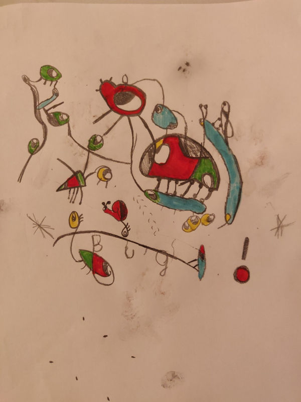 Iyla Culley, aged 8. Inspired by Joan Miro.