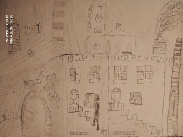 , sans-serif;">Kristupas Gustas aged 8. , sans-serif;">Inspired by L.S Lowry.