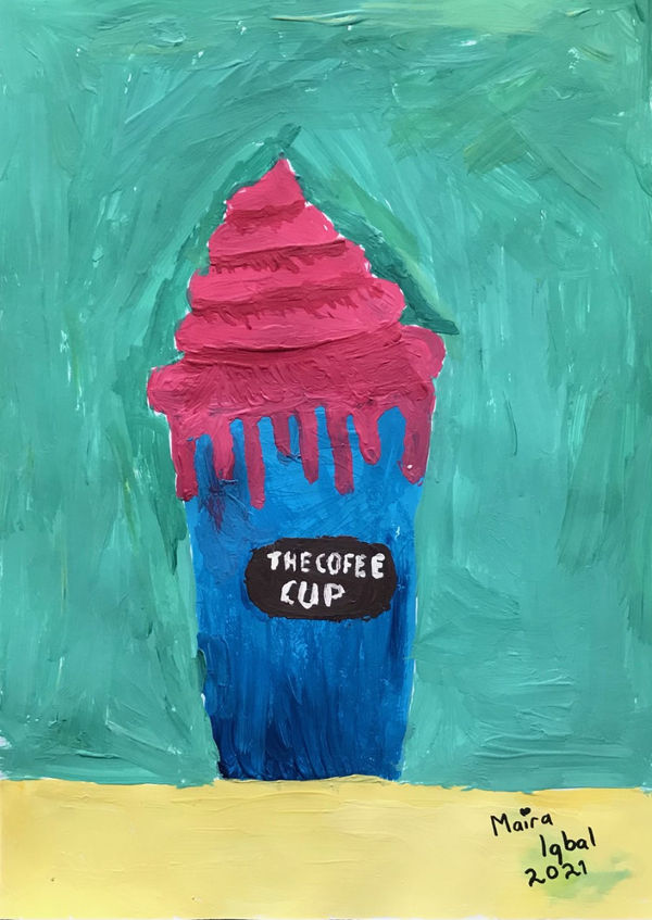 Maira Iqbal, aged 8. Inspired by David Hockney.