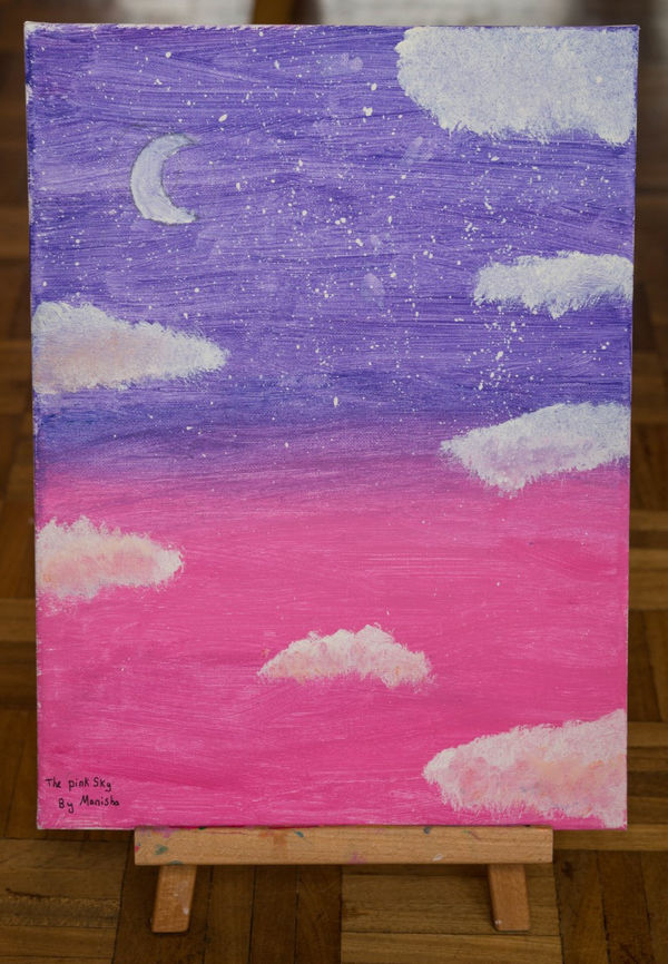 Manisha Aisu Jayaraman, aged 8. Inspired by Rene Magritte.