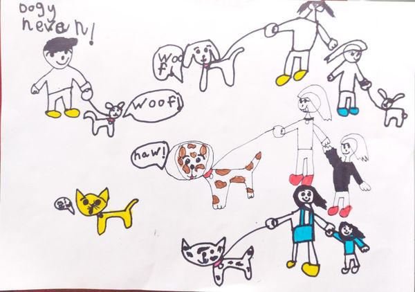 Maria, aged 5. Inspired by L.S Lowry.