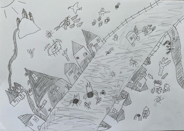 , sans-serif;">Mark Flint aged 7. , sans-serif;">Inspired by L.S. Lowry.