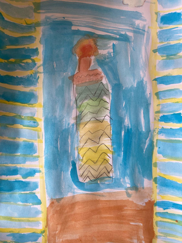 Matilda Berryman, aged 7. Inspired by David Hockney.