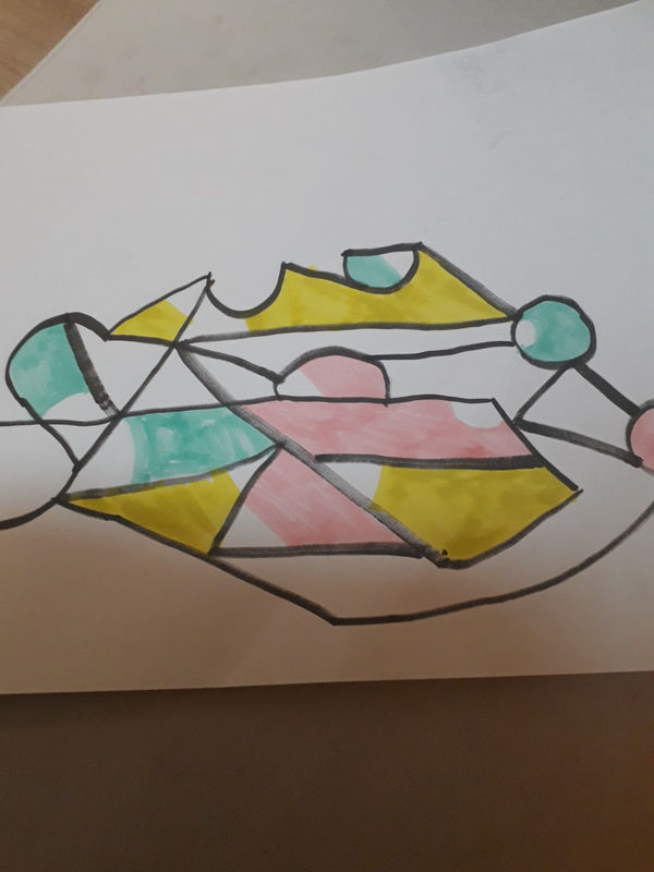 Maya Allen, aged 7. Inspired by Mondrian.