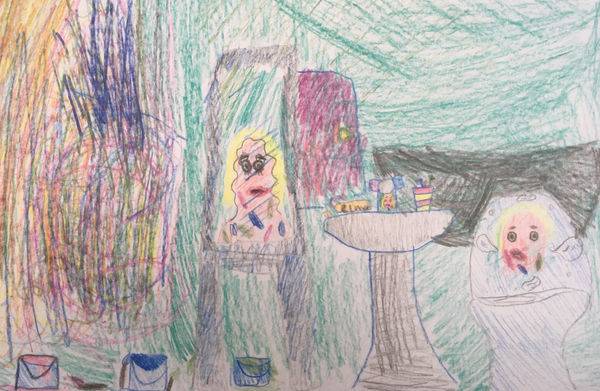 Ossia Lewis, aged 8. Inspired by Magritte.