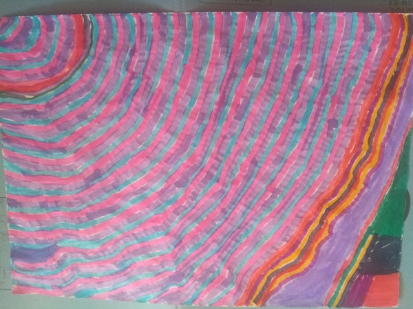 Ashwin Karumathil, aged 7. Inspired by Victor Vasarely.