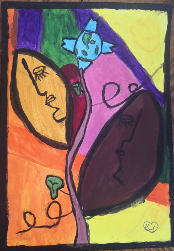 Prakriti, aged 8. Inspired by Pablo Picasso.