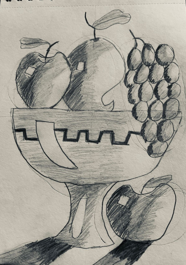 Shreya Srinath, aged 8. Inspired by Patrick Caulfield.