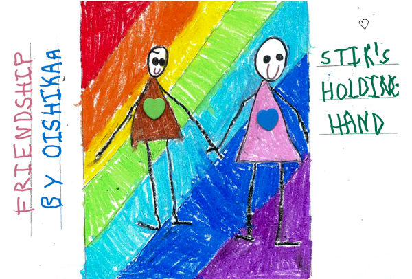 Oishikaa Chakraborty, aged 3. Inspired by Stik.