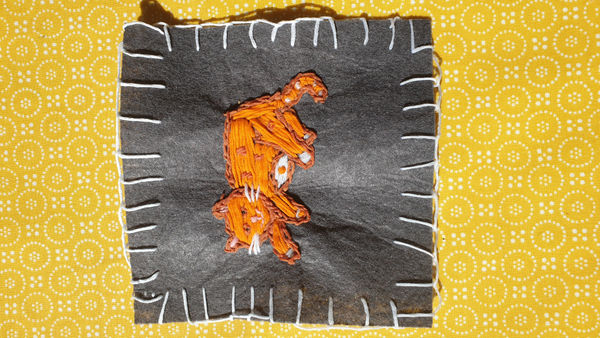 Mabel Sunshine Harris, aged 9. Inspired by Grayson Perry's Gay Black Cats MC, 2017.