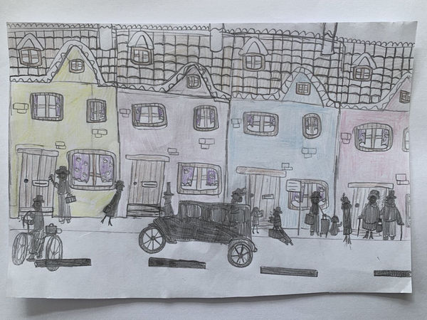 Charlotte Chan, aged 9. Inspired by L S Lowry.