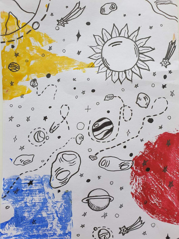 Egle Tronina, aged 11. Inspired by Keith Haring.