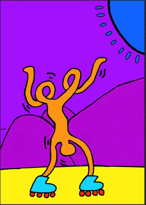 Florence Pitt, age 11. Inspired by Keith Haring.