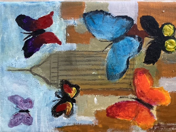 Amelia Sims, age 12. Inspired by Peter Blake.