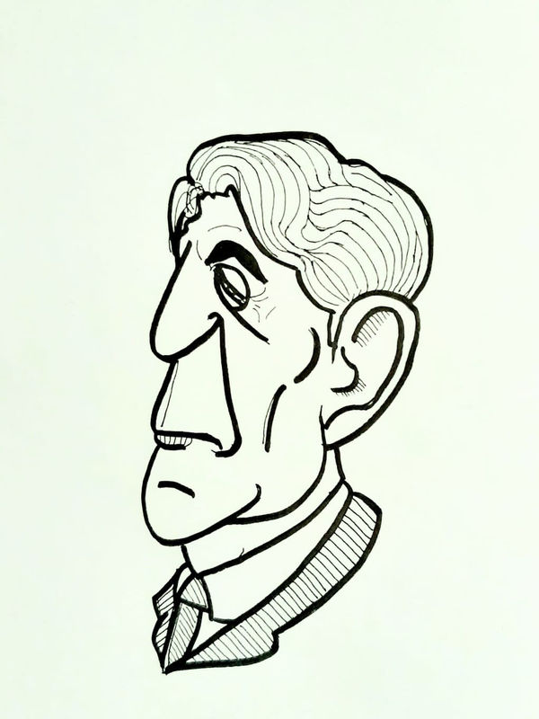 Richie Kabamba, aged 13. Inspired by Al Hirschfeld's George Gershwin.