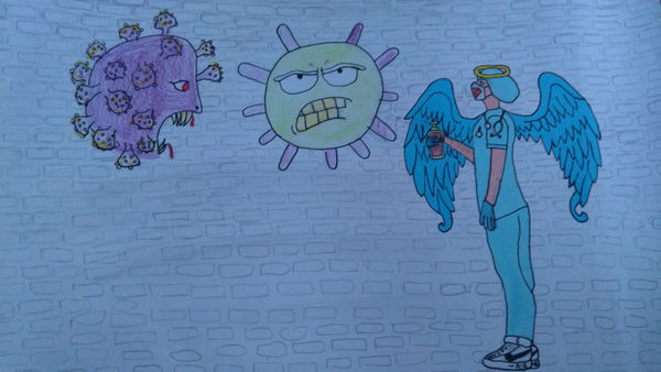 Name Tanveer Chawla, aged 13. Inspired by Banksy.