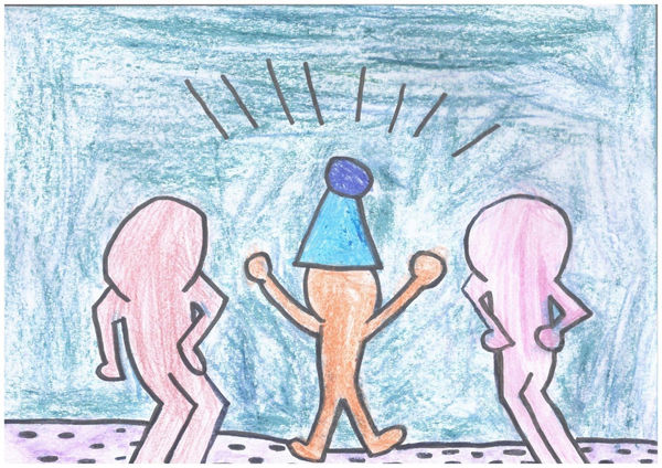 Julia Margulies, aged 10. Inspired by Keith Haring.