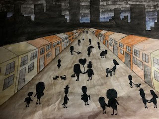 Lilly May Stead, aged 12. Inspired by L.S Lowry.