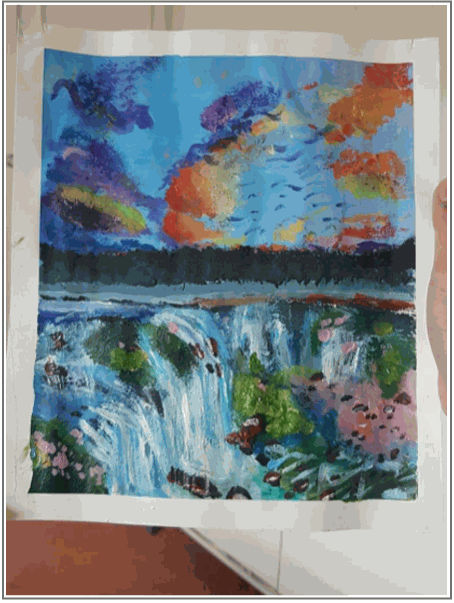 Niva Thakrar, 13 years. Inspired by Maya Hayuk.