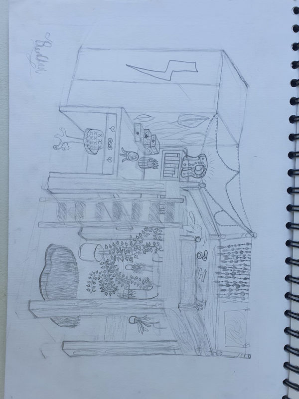 Ren Chan, aged 11. Inspired by Giacometti.