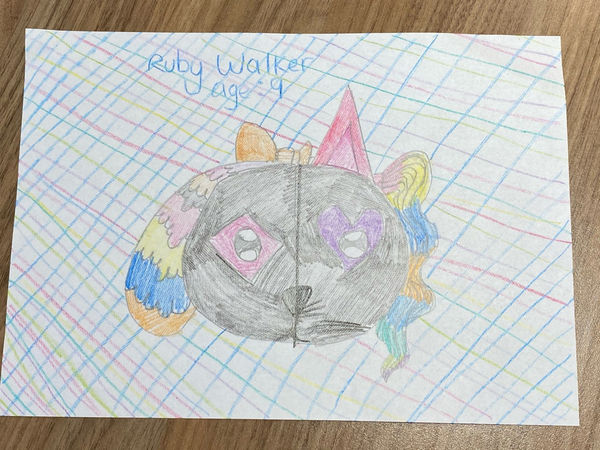 Ruby Walker, aged 9. Inspired by Keith Haring.