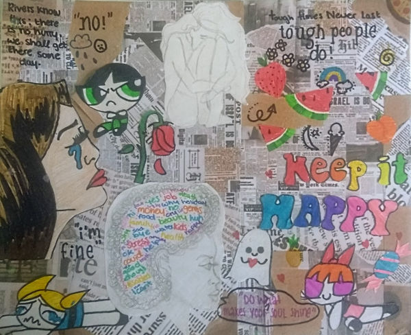 Shilpa Karumathil, aged 13. Inspired by Banksy.