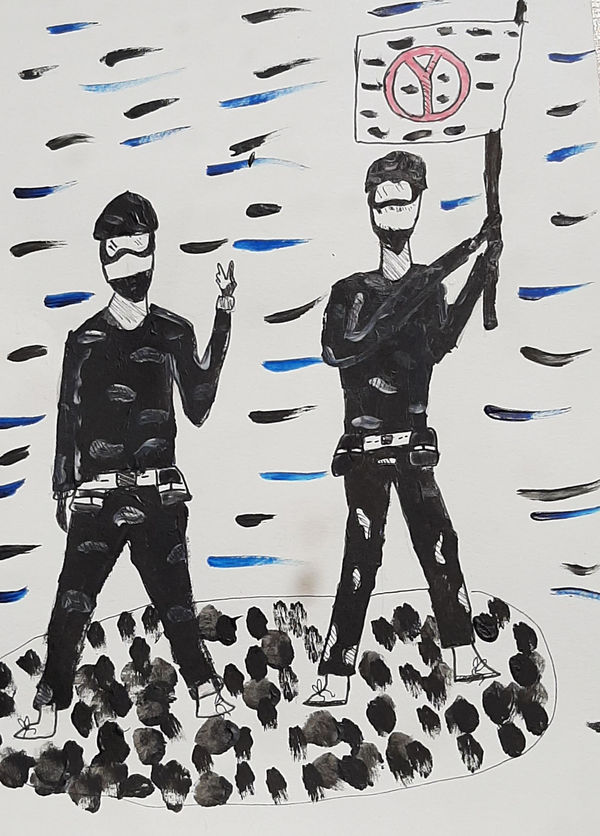 , sans-serif;">Smilte Stankute aged 12. , sans-serif;">Inspired by Bansky.