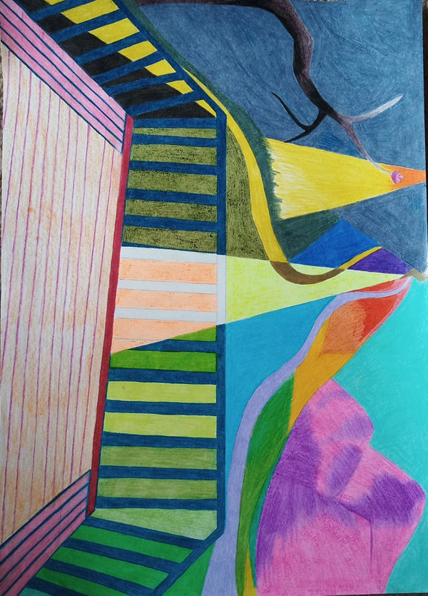 Tanya Richards, aged 13. Inspired by David Hockney.