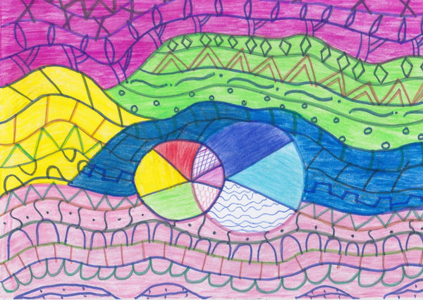 , sans-serif;">Vasu Gupta aged 9. , sans-serif;">Inspired by Bridget Riley.