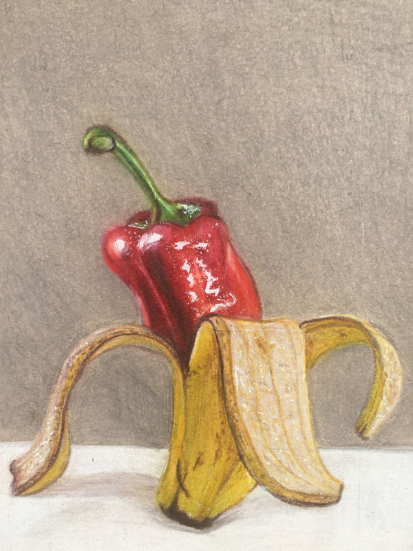 Annabelle Rouse, aged 14. Inspired by Magritte.