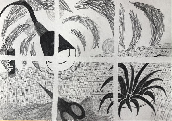 Mae Wallace, aged 17. Inspired by David Hockney.