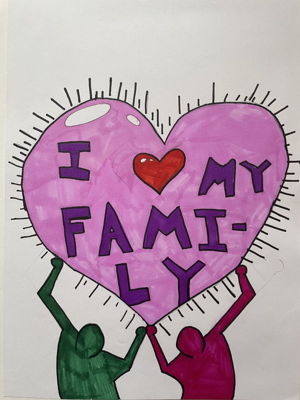 Annalie Morrow, aged 10. Inspired by Keith Haring.