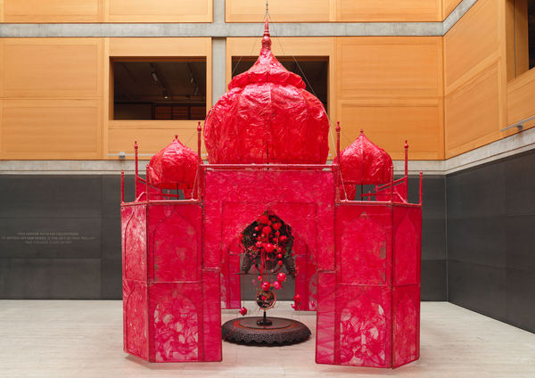 Pink model of Taj Mahal on display at British art museum