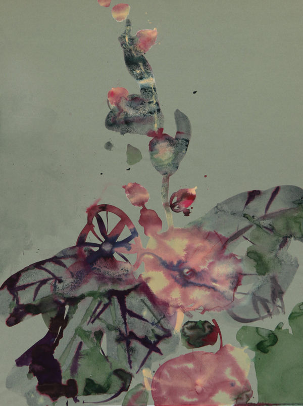 Hollyhocks II by Inge H. Schmidt