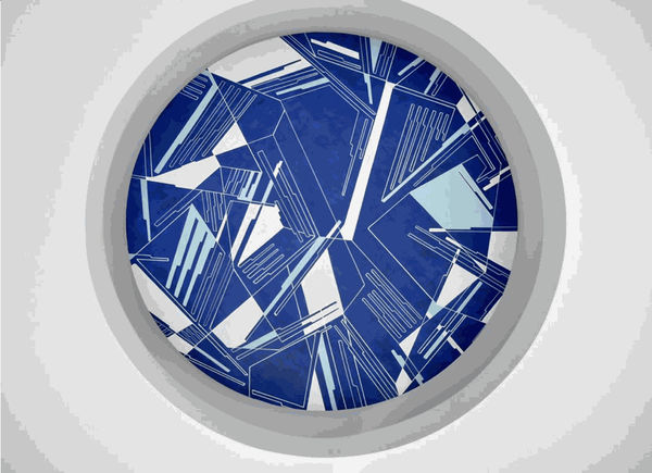 Celestial Mechanics, 2017, Oil and enamel on canvas in eight parts. PS/IS 191 Riverside School for Makers and Artists, New York, NY