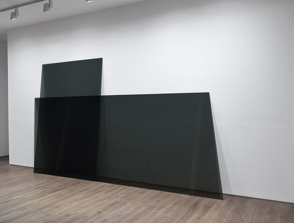 Installation view of Aside I, 2013 laminated glass 258.3 x 470 x 30 cm part of the exhibition Iran do Esp&iacute;rito Santo: Aside