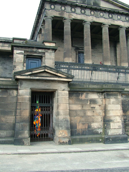 Candela 5 installed at the Old Royal High School 2005 80 plastic containers, low energy lamps, cable variable