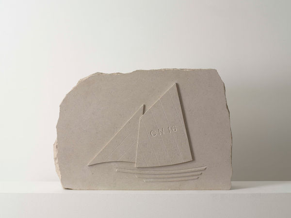 Sails CN16 1998 with Andrew Whittle, stone 37 x 55 x 10cm