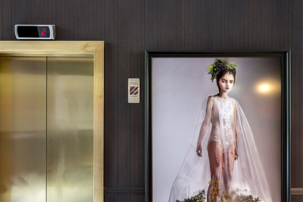 Installation view of the group show Fest&iacute;n de Arte #20, presented by Isabel Croxatto Galer&iacute;a at Hotel Bidasoa in Santiago, Chile. November 2018. Photo: Sebasti&aacute;n Gonz&aacute;lez.