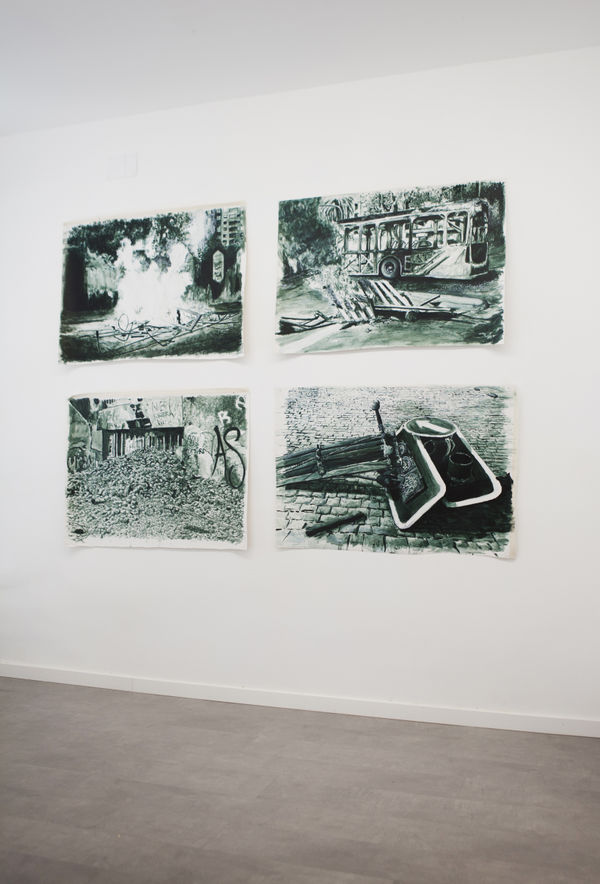 Installation view of the exhibition Ensamblajes Territoriales by Johans Pe&ntilde;aloza, presented by Isabel Croxatto in Galer&iacute;a Nueva. Madrid, Spain, June 2021. Courtesy of Isabel Croxatto Galer&iacute;a.