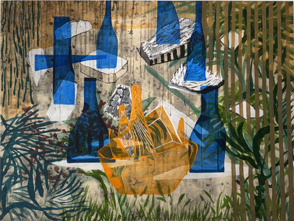 Bodegón cesto naranja