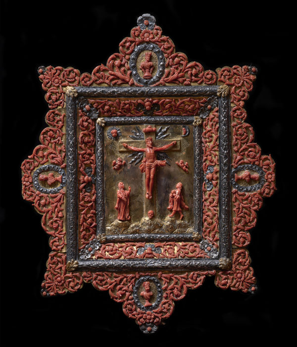 LARGE DEVOTIONAL PLAQUE CALVARY, Trapani (Sicily), ca. 1700