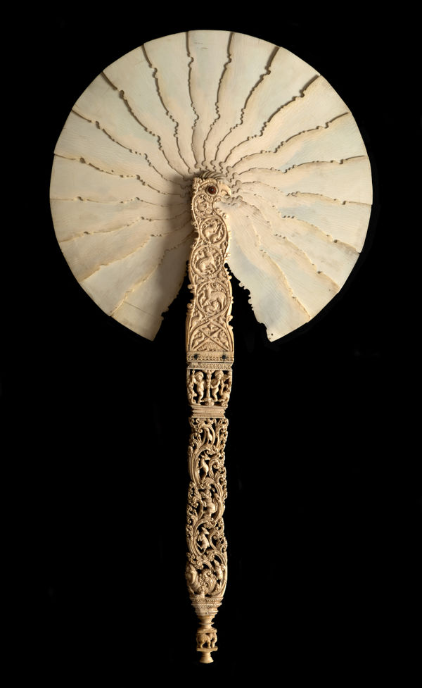 The “Pangolin Fan”, Ceylon (present-day Sri Lanka), Kōttē, c. 1540-1551