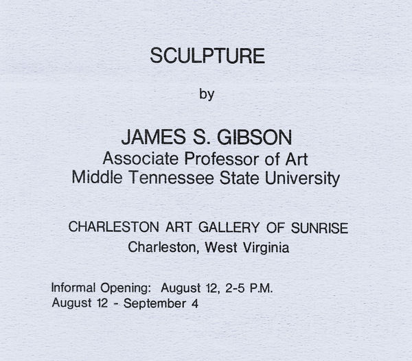 The Art Gallery at Sunrise Solo Sculpture Exhibit