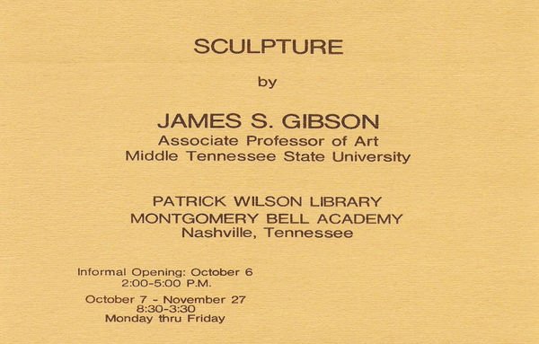 Montgomery Bell Academy Solo Sculpture Exhibit