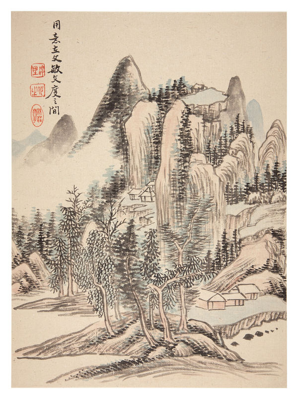 Malerei, #005279 KINSÔ (Inagaki K.) geb. 1894, Landschaft in den Bergen, 20. Jahrhundert