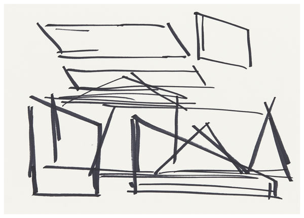 Jürgen Schön #022877 Zeichnung, 2021 Permanentmarker auf Papier 43 x 61 cm