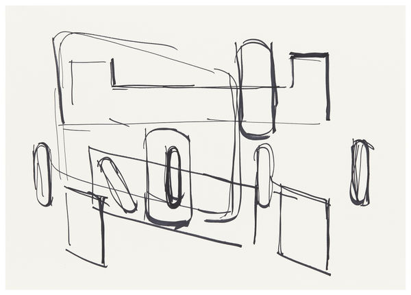 Jürgen Schön #022883 Zeichnung, 2021 Permanentmarker auf Papier 43 x 61 cm