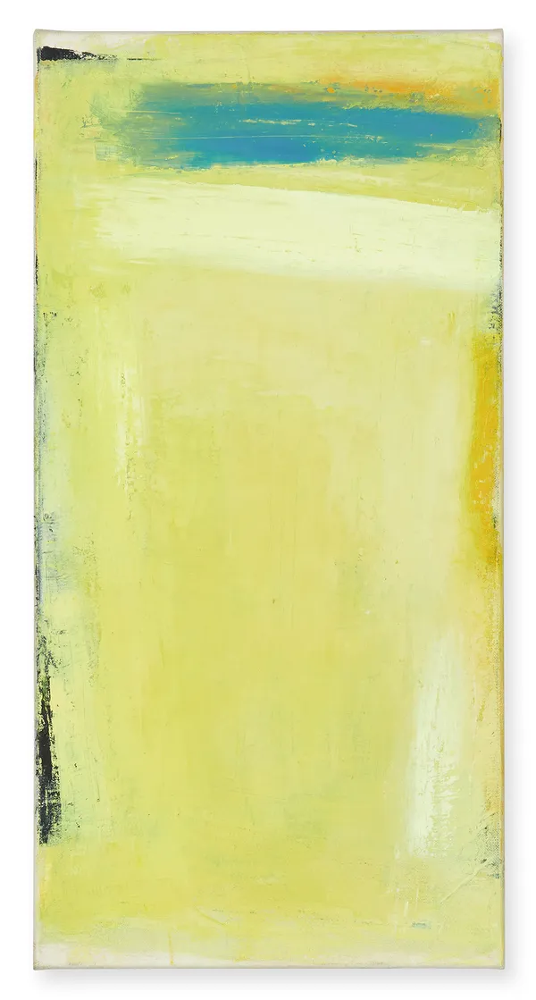 Monika Huber #023198 o.T., 98/17, 1998 Öl auf Seidenpapier auf Leinwand 60 x 30 cm