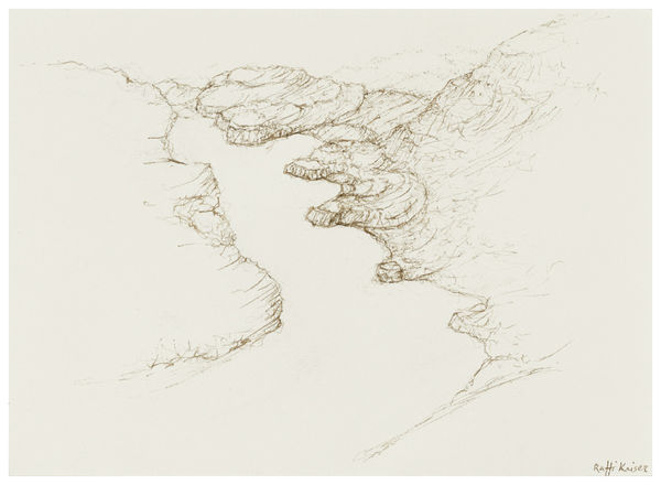 Raffi Kaiser #022916 Landschaft, 2022/23 Tusche auf Papier 22,2 x 30,9 cm